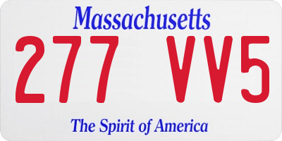 MA license plate 277VV5