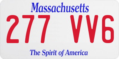MA license plate 277VV6