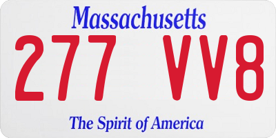 MA license plate 277VV8