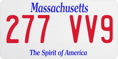 MA license plate 277VV9