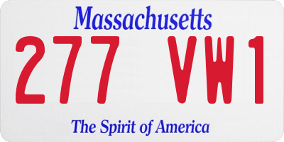 MA license plate 277VW1