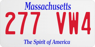 MA license plate 277VW4