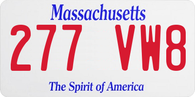 MA license plate 277VW8