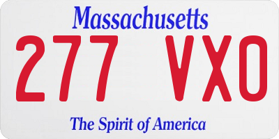 MA license plate 277VX0