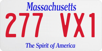 MA license plate 277VX1