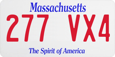 MA license plate 277VX4
