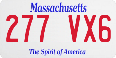 MA license plate 277VX6