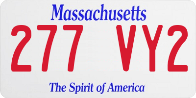 MA license plate 277VY2