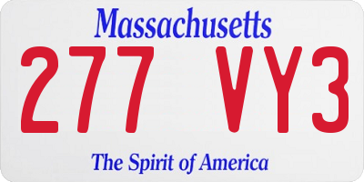 MA license plate 277VY3