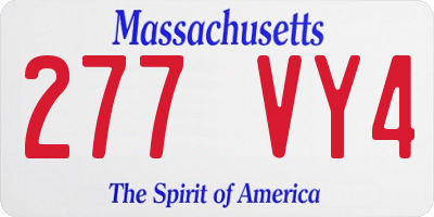 MA license plate 277VY4