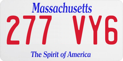 MA license plate 277VY6