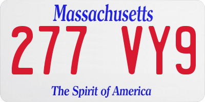 MA license plate 277VY9