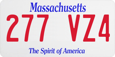 MA license plate 277VZ4