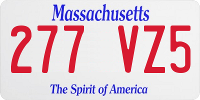 MA license plate 277VZ5