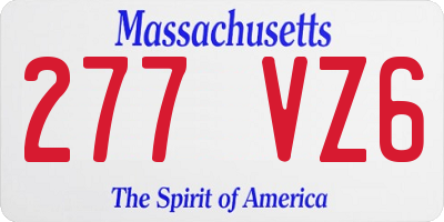 MA license plate 277VZ6