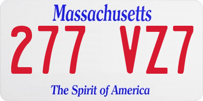 MA license plate 277VZ7