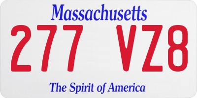 MA license plate 277VZ8