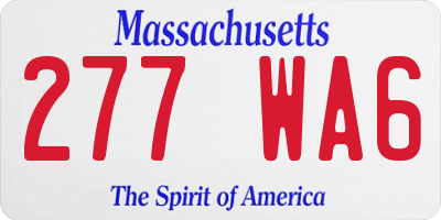 MA license plate 277WA6