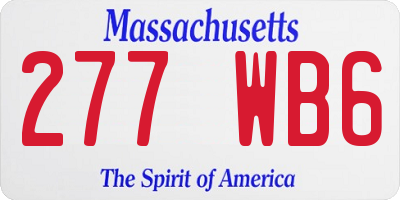 MA license plate 277WB6