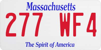 MA license plate 277WF4
