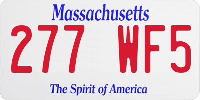 MA license plate 277WF5