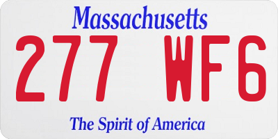 MA license plate 277WF6