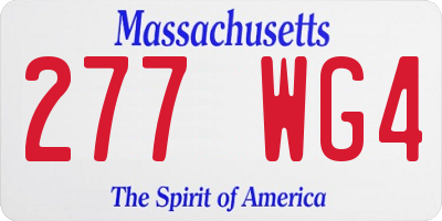 MA license plate 277WG4