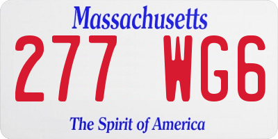MA license plate 277WG6