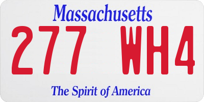 MA license plate 277WH4