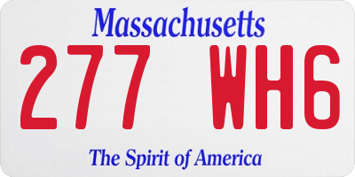 MA license plate 277WH6
