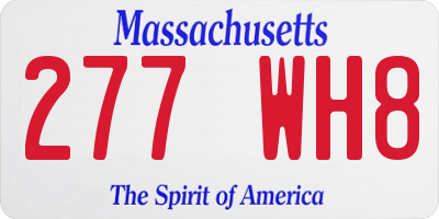 MA license plate 277WH8