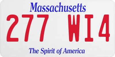MA license plate 277WI4