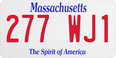 MA license plate 277WJ1