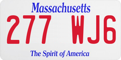MA license plate 277WJ6