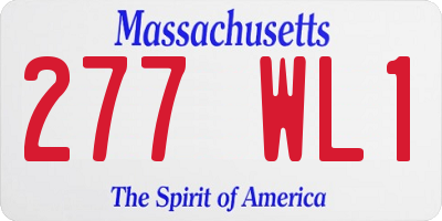 MA license plate 277WL1