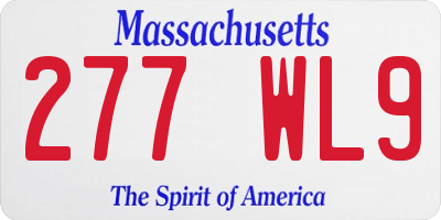 MA license plate 277WL9