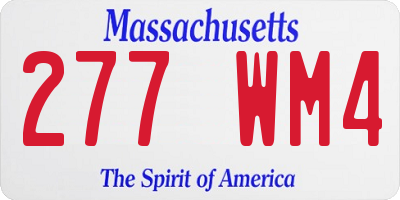 MA license plate 277WM4