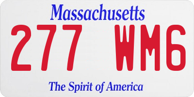 MA license plate 277WM6