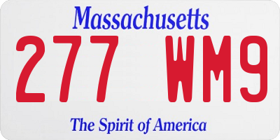 MA license plate 277WM9