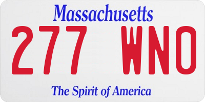 MA license plate 277WN0
