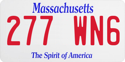 MA license plate 277WN6