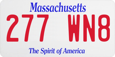 MA license plate 277WN8