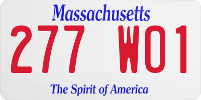 MA license plate 277WO1