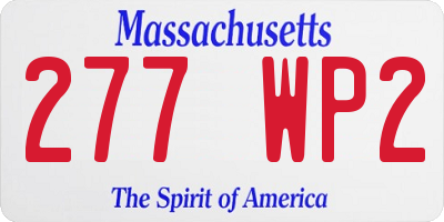 MA license plate 277WP2