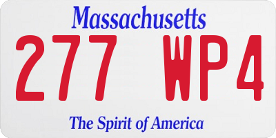 MA license plate 277WP4