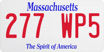 MA license plate 277WP5