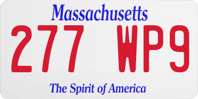 MA license plate 277WP9