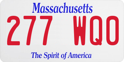 MA license plate 277WQ0
