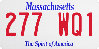 MA license plate 277WQ1