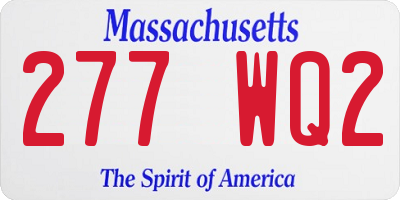 MA license plate 277WQ2